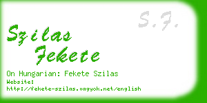 szilas fekete business card